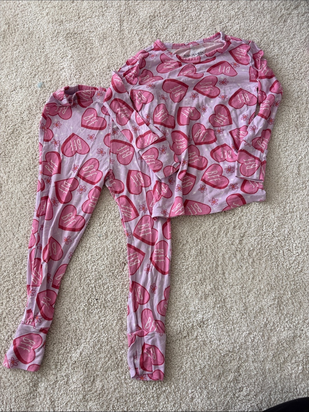 Posh Peanut Heart Print Pajama Set